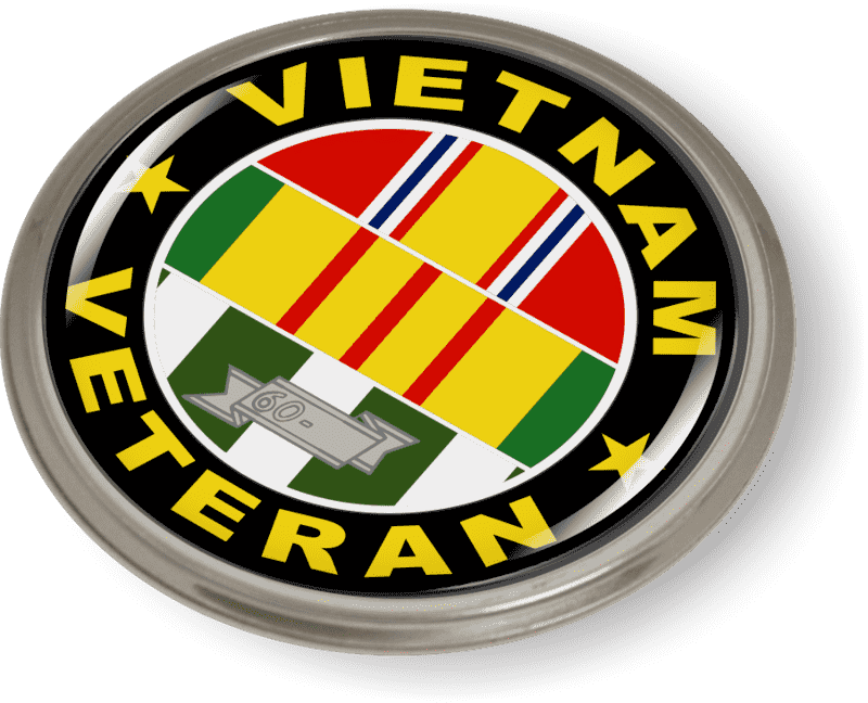 Vietnam Veteran 3 Service Ribbons Emblem